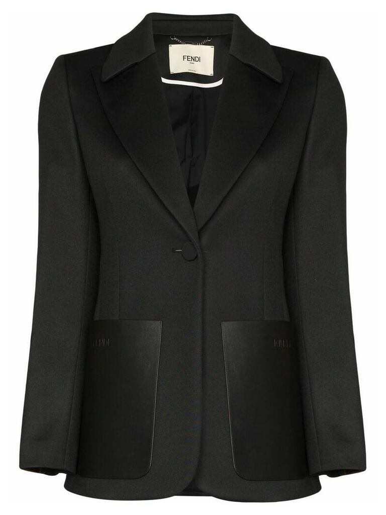 Fendi FF motif stripe blazer - Black