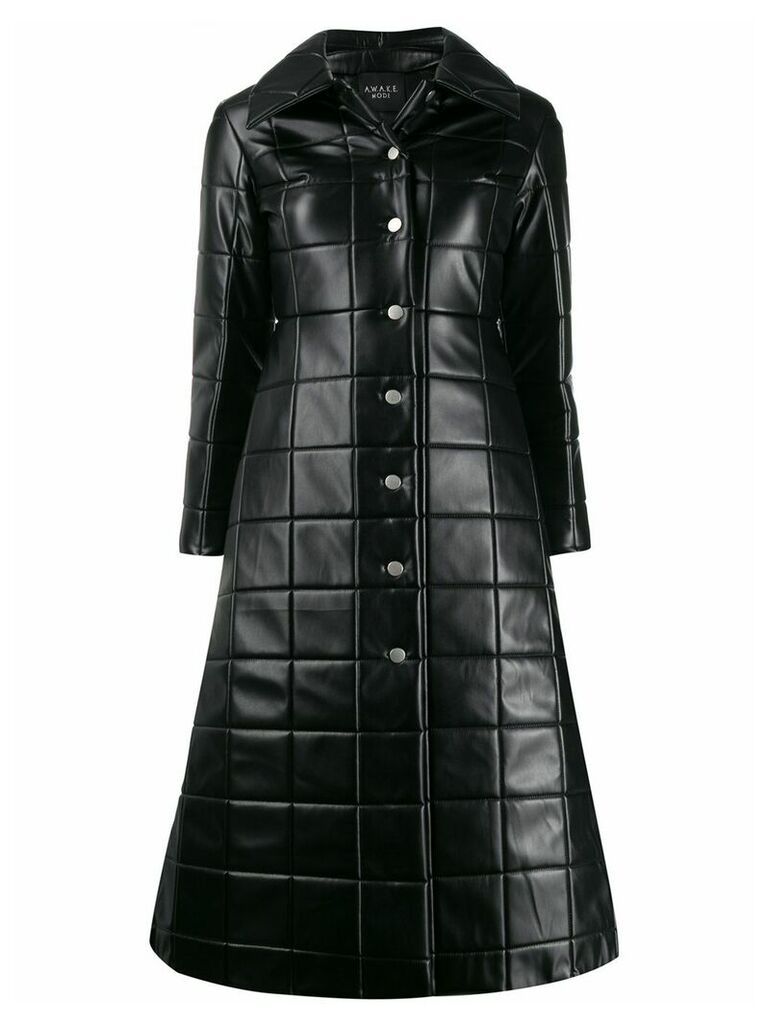 A.W.A.K.E. Mode quilted checked coat - Black