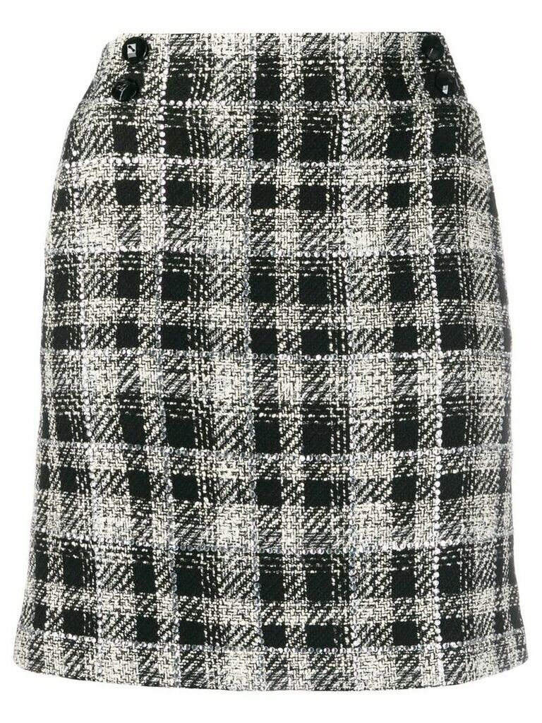 Veronica Beard check pattern straight skirt - Black