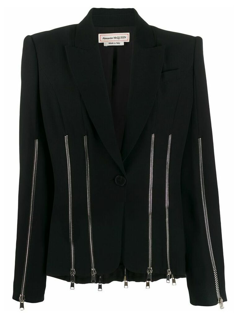 Alexander McQueen zip embellished blazer - Black