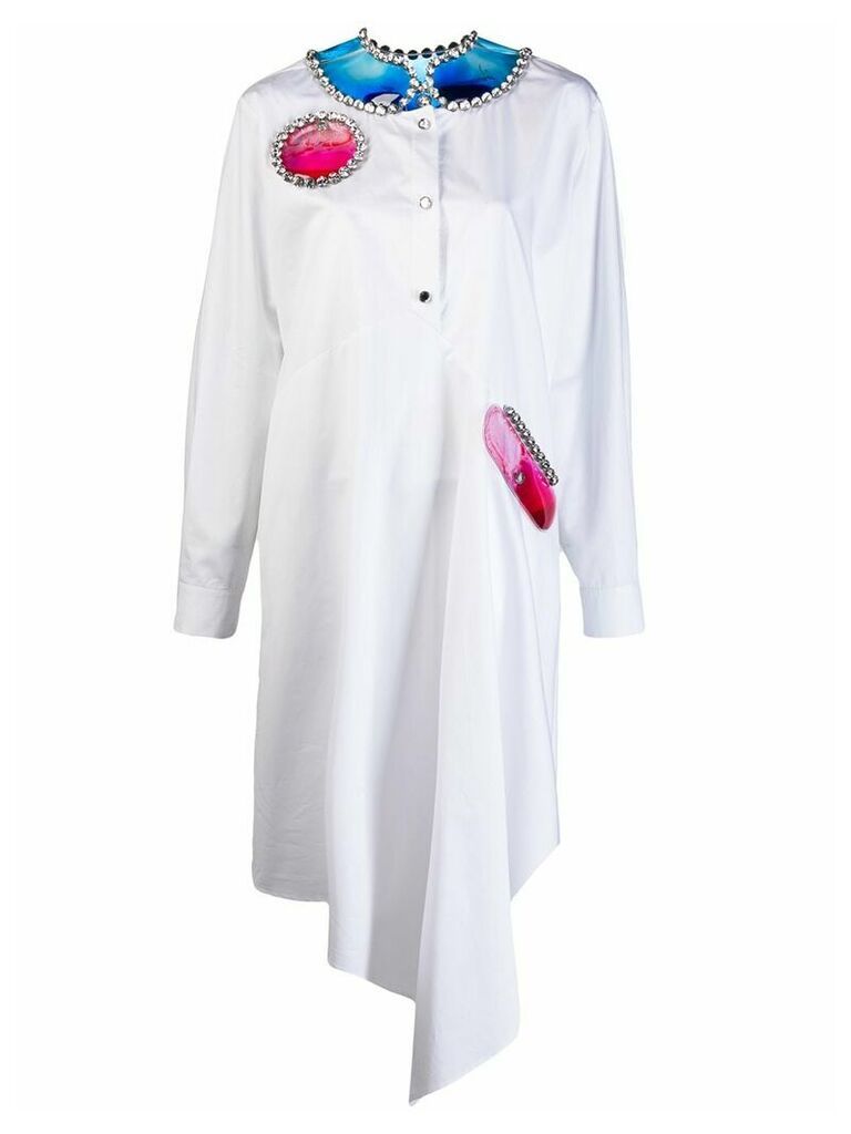Christopher Kane crystal and gel shirt dress - White