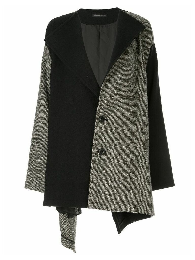 Y's V-neck block colour coat - Grey