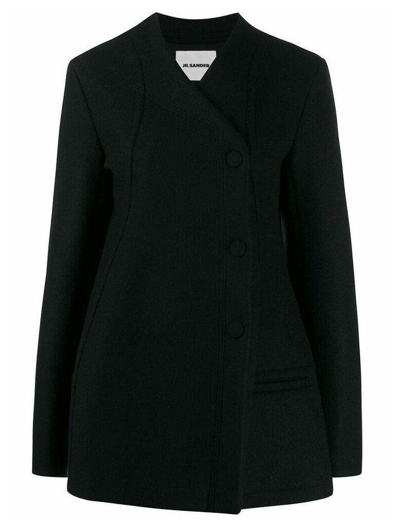 Jil Sander buttoned oversized coat - Black