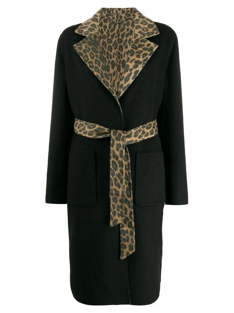 LIU JO Orchid leopard-print coat - Black