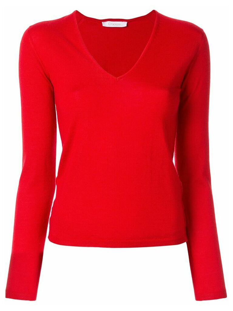 Cruciani long-sleeve fitted sweater - Red