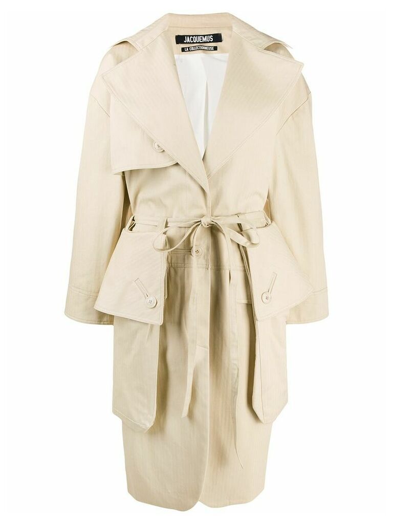 Jacquemus oversized pockets trench coat - NEUTRALS