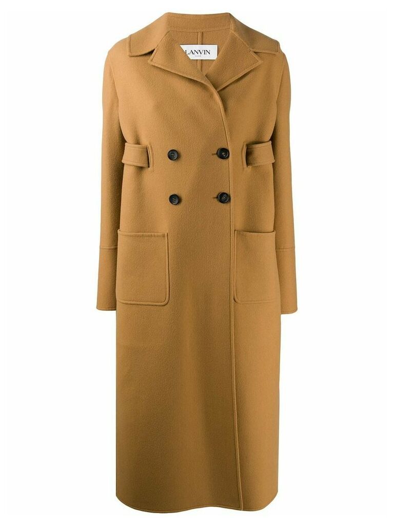 LANVIN double-breasted belted coat - Brown