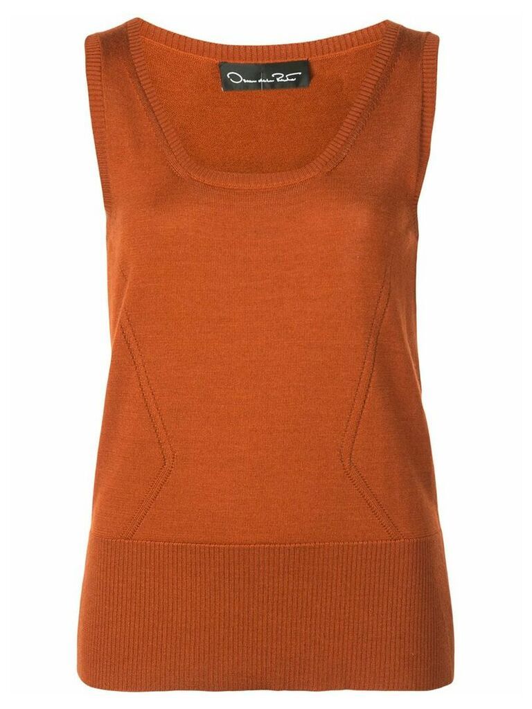 Oscar de la Renta knit tank top - ORANGE