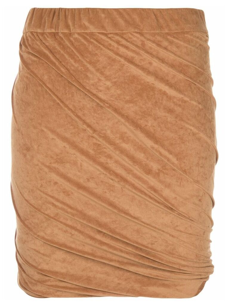 John Elliott draped mini skirt - Brown