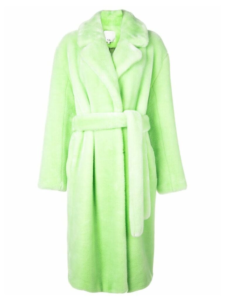 Tibi oversized faux fur coat - Green