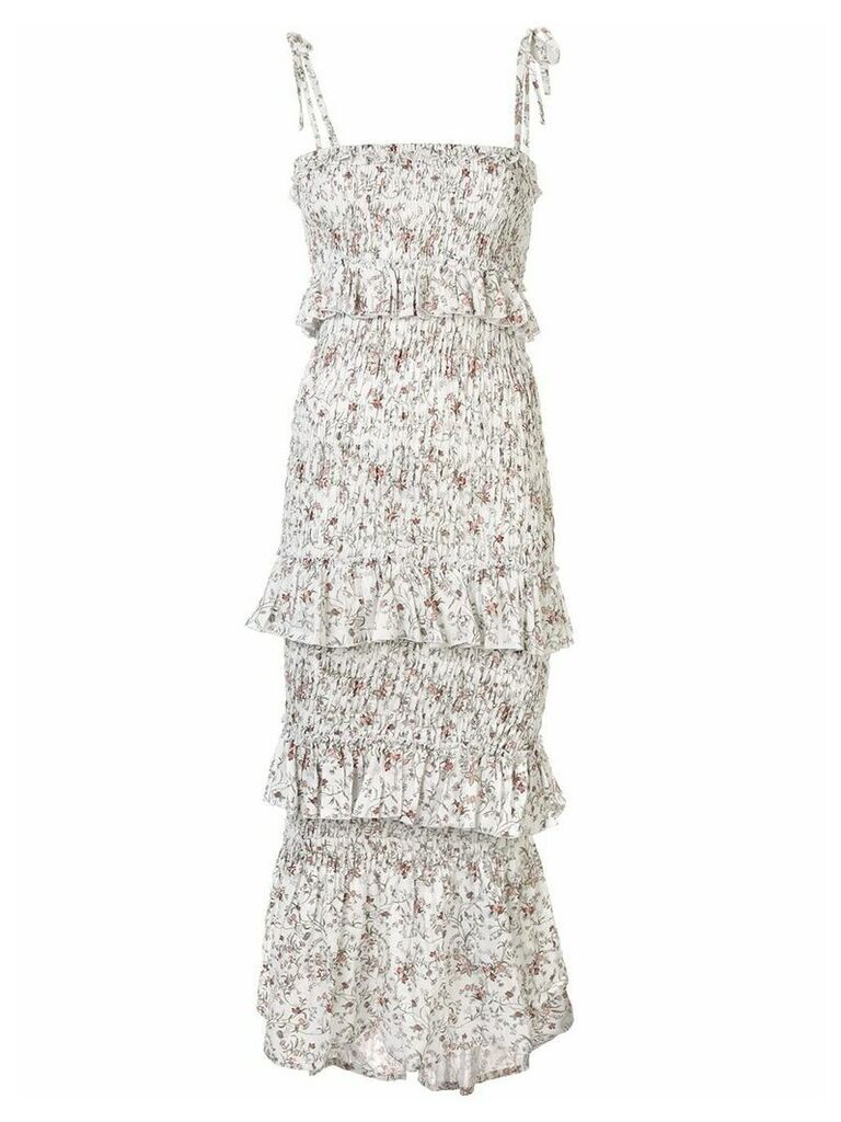 Sir. Haisley floral ruched midi dress - White
