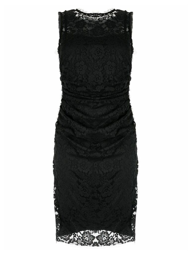 Paule Ka fitted lace panel dress - Black