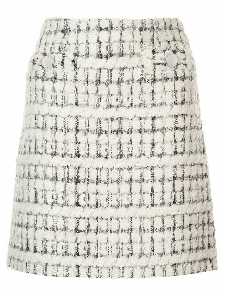 Paule Ka terry tweed mini skirt - White