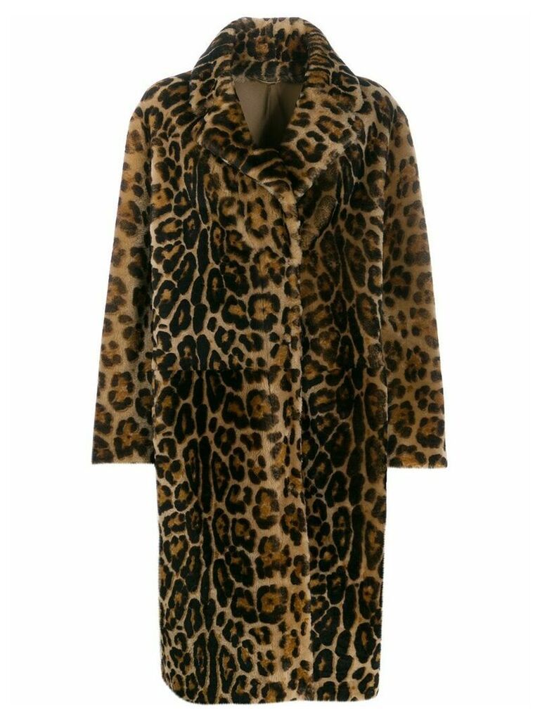 Liska leopard-print coat - NEUTRALS