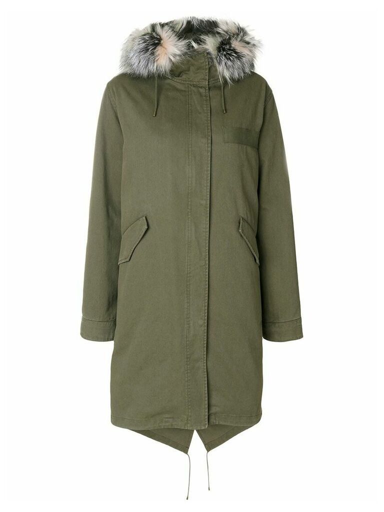 Yves Salomon Army fur trimmed hooded parka - Green