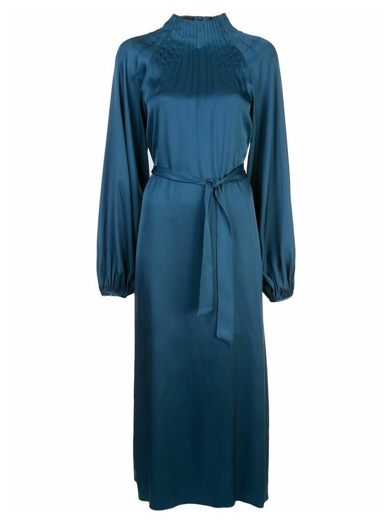 Rochas belted silk dress - Blue