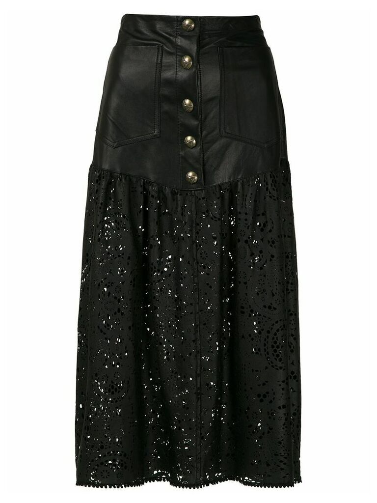 Andrea Bogosian Pix midi leather skirt - Black