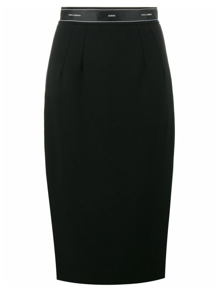 Dolce & Gabbana logo band pencil skirt - Black