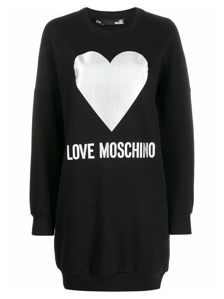 Love Moschino heart print long sweatshirt - Black