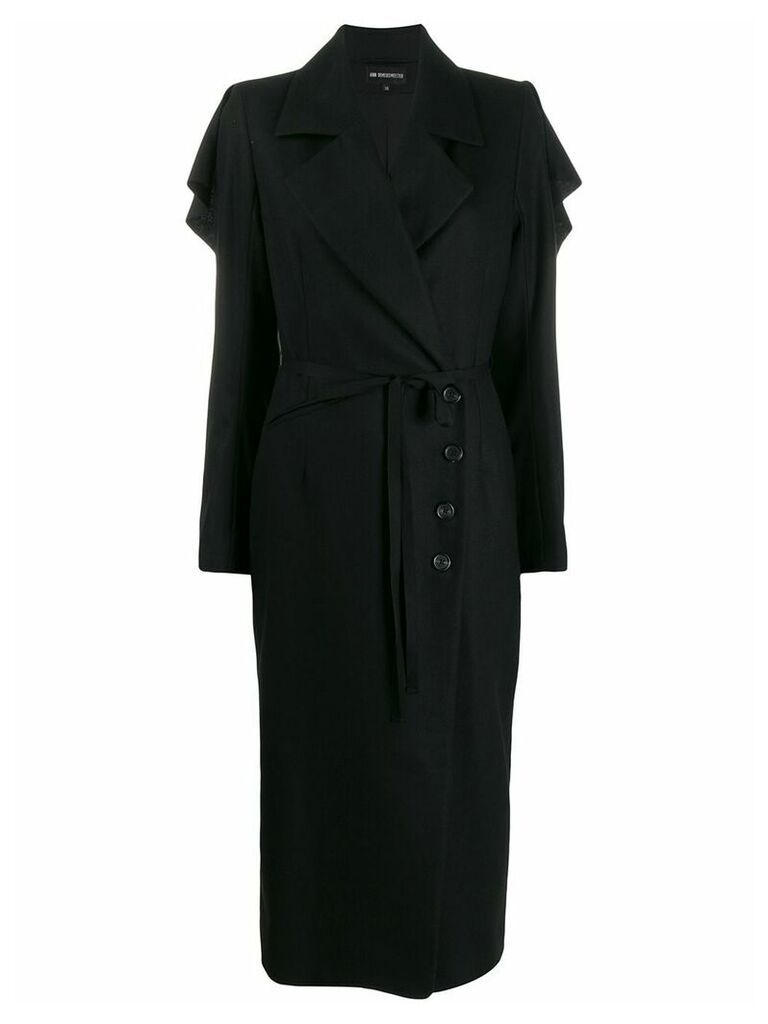 Ann Demeulemeester draped ruffle coat - Black
