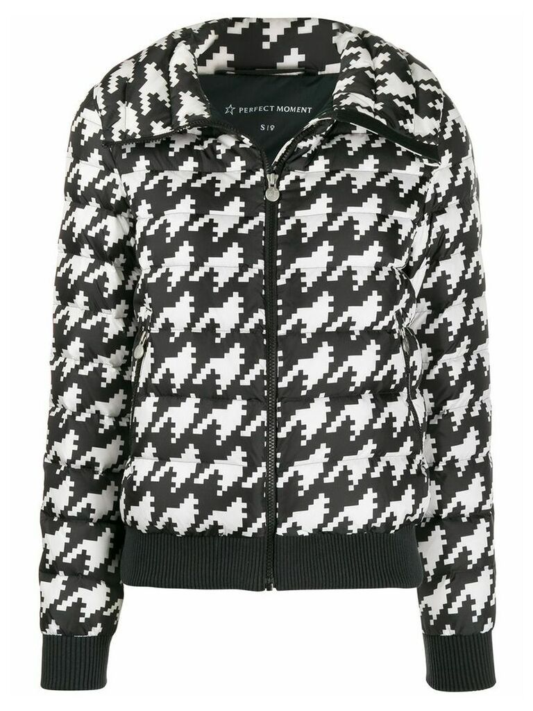 Perfect Moment Queenie houndstooth puffer coat - White