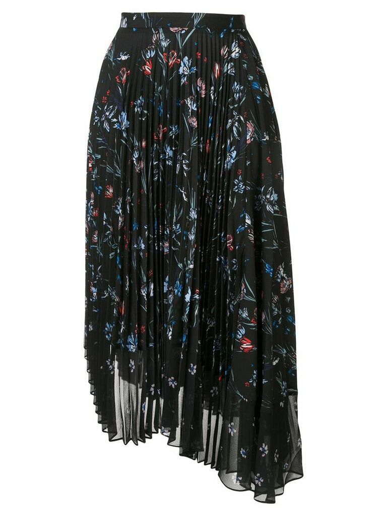 Markus Lupfer pleated floral skirt - Black