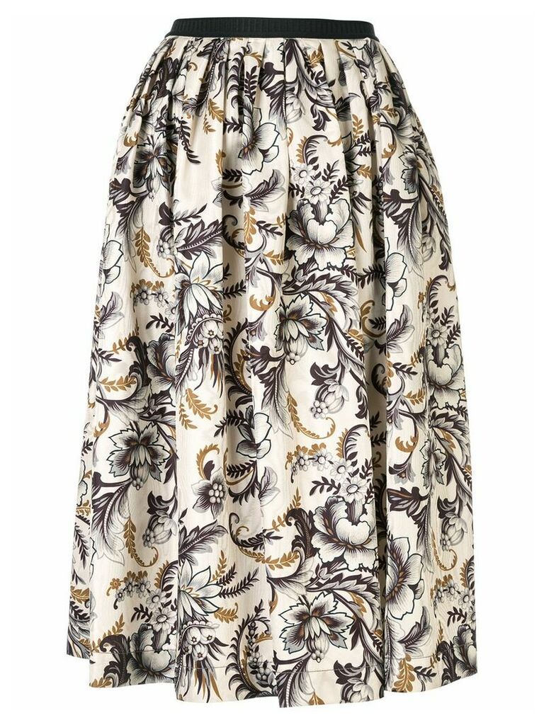 Antonio Marras floral-print flared skirt - NEUTRALS