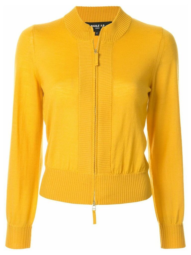 Paule Ka knitted bomber-style cardigan - Yellow