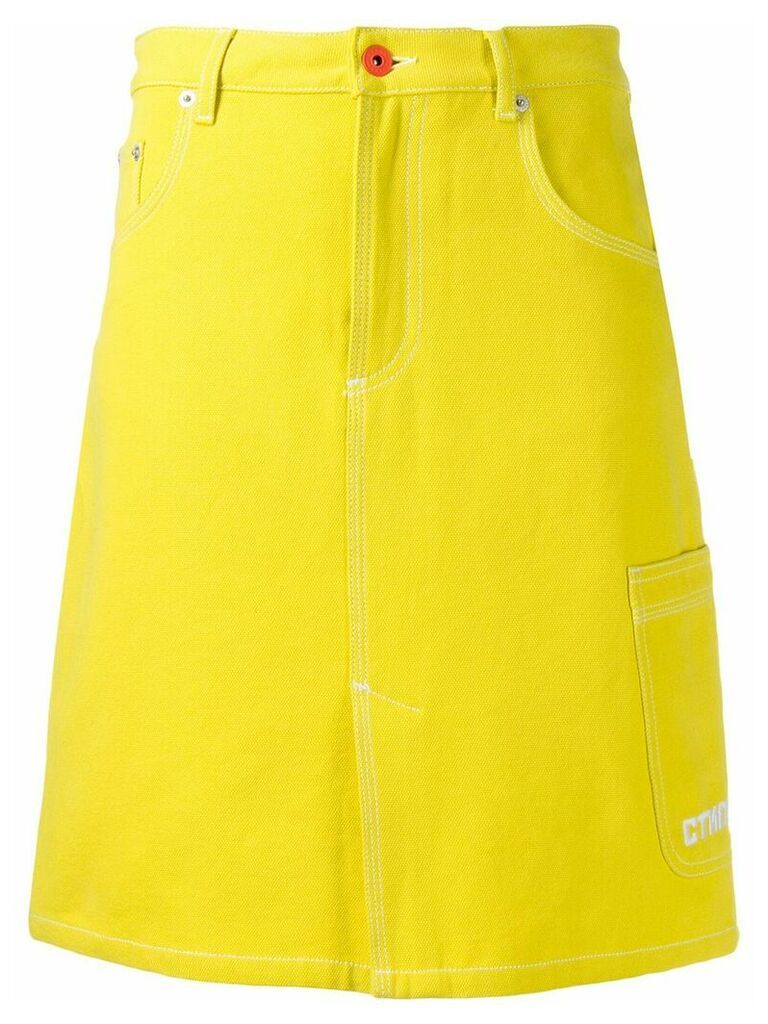 Heron Preston high rise midi skirt - Yellow