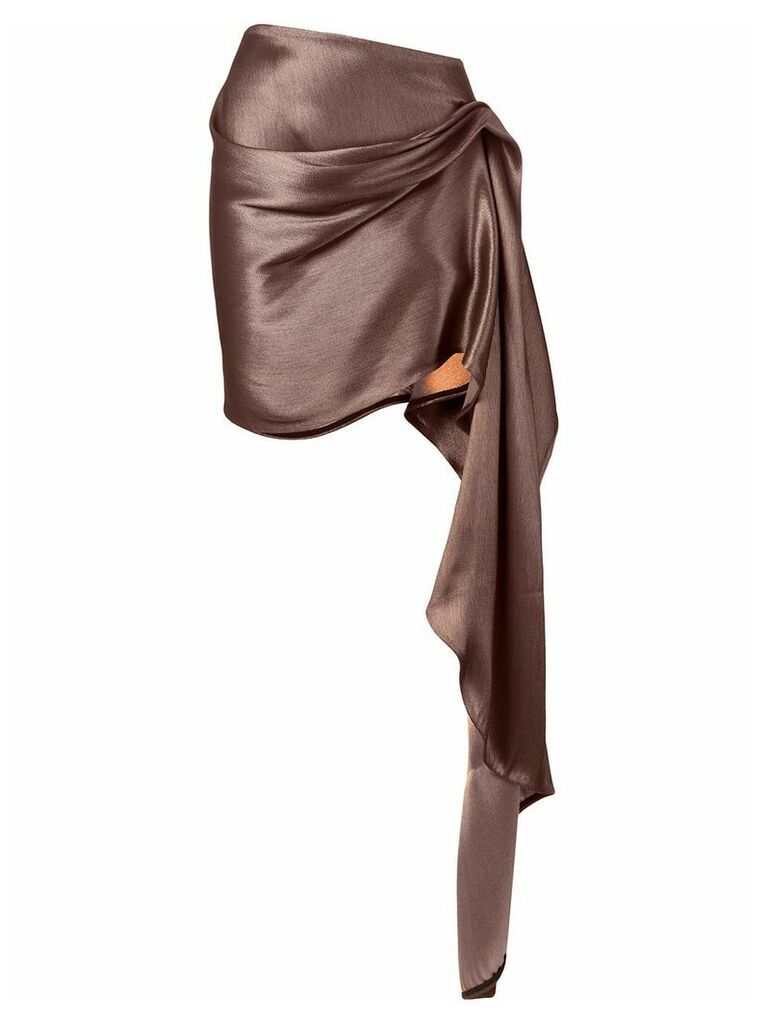 Maticevski asymmetric draped-detail skirt - GOLD