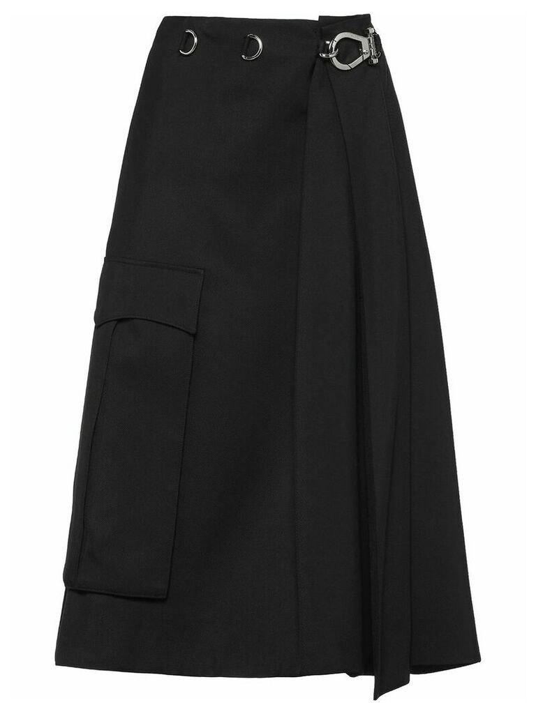 Prada A-line buckle skirt - Black