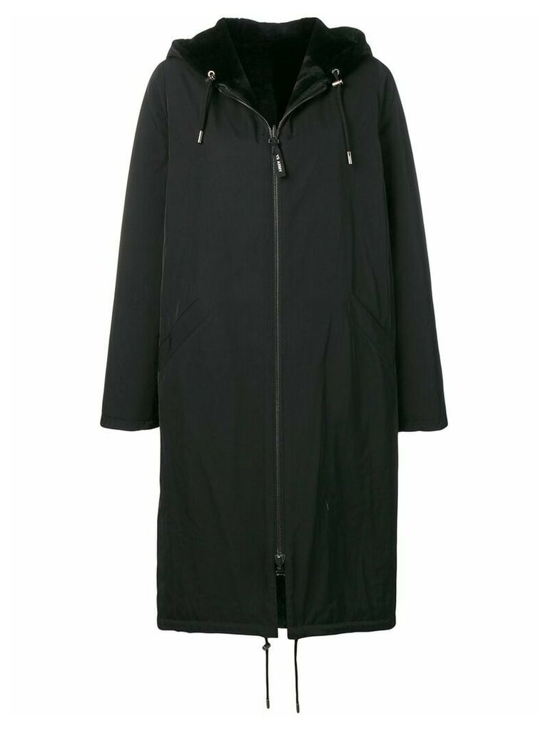 Yves Salomon Army oversized hooded coat - Black