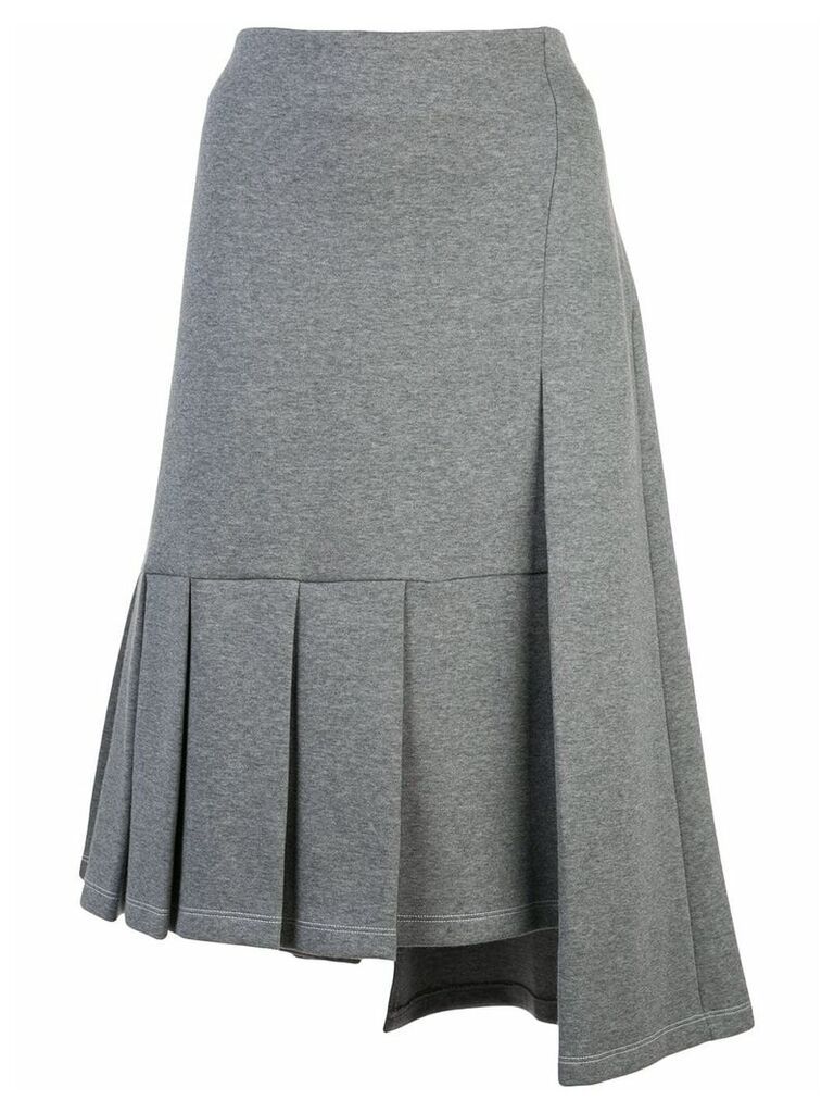 Marni asymmetric pleated skirt - Grey