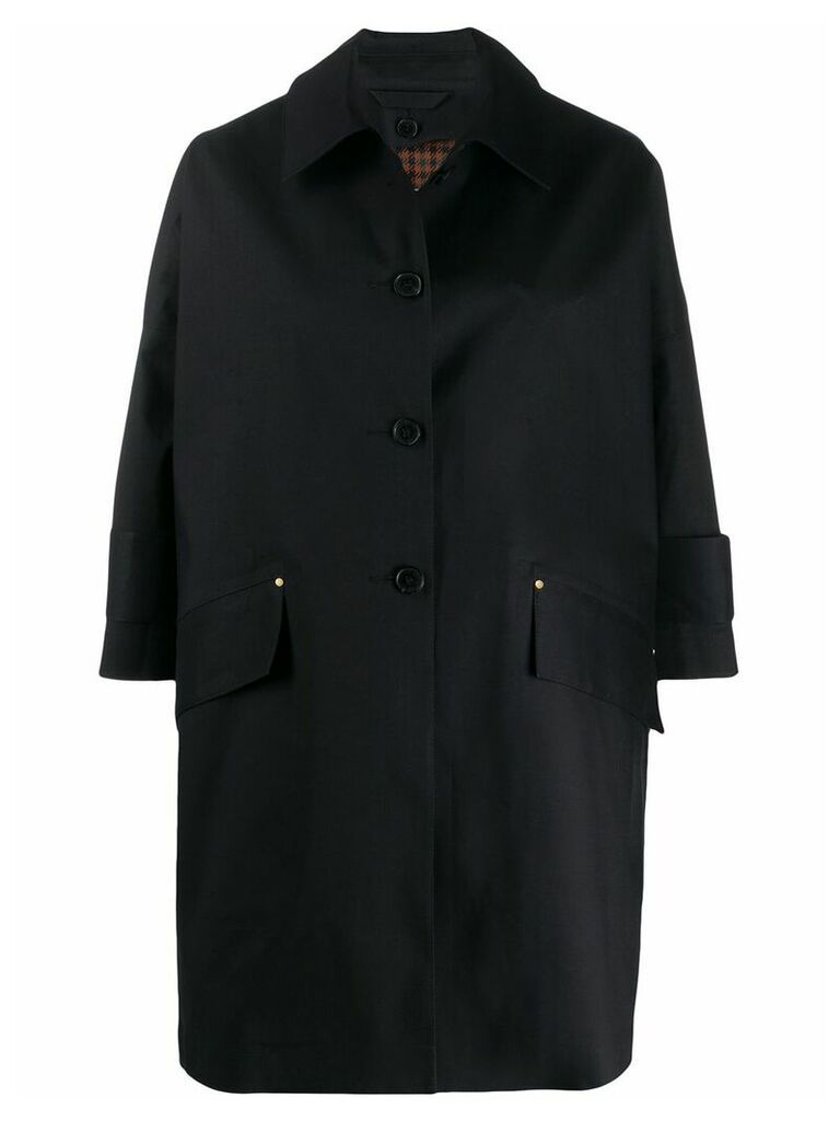 Mackintosh mid-length single breasted coat - Black