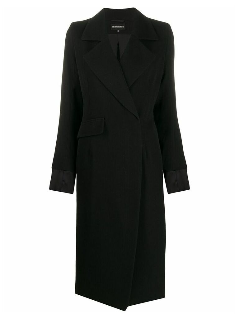 Ann Demeulemeester concealed fastening double-breasted coat - Black