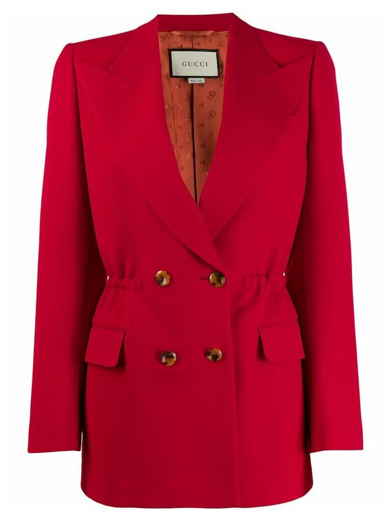 Gucci elasticated waist double-breasted blazer - Red