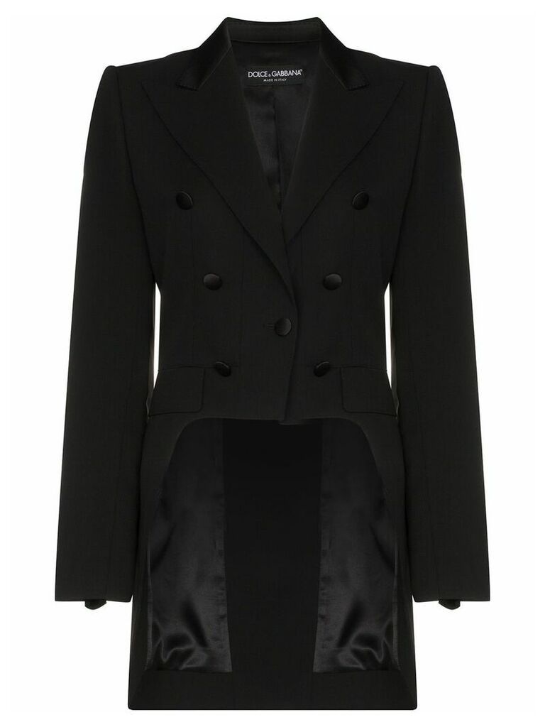 Dolce & Gabbana button embellished tailcoat blazer - Black
