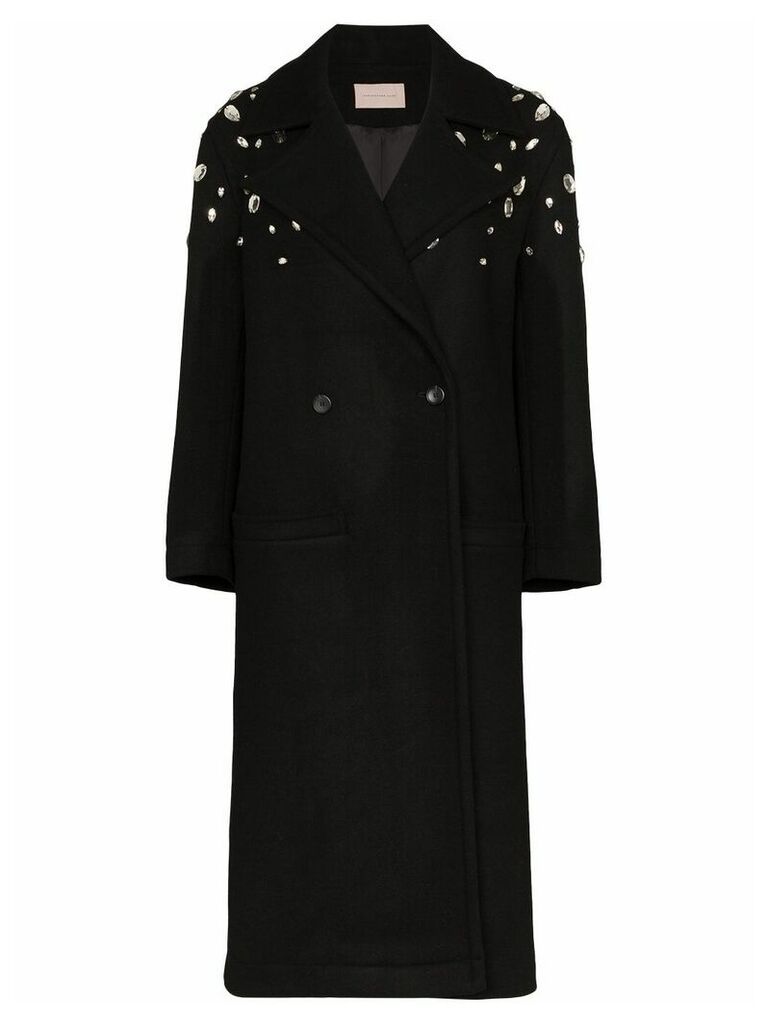Christopher Kane crystal embellished coat - Black