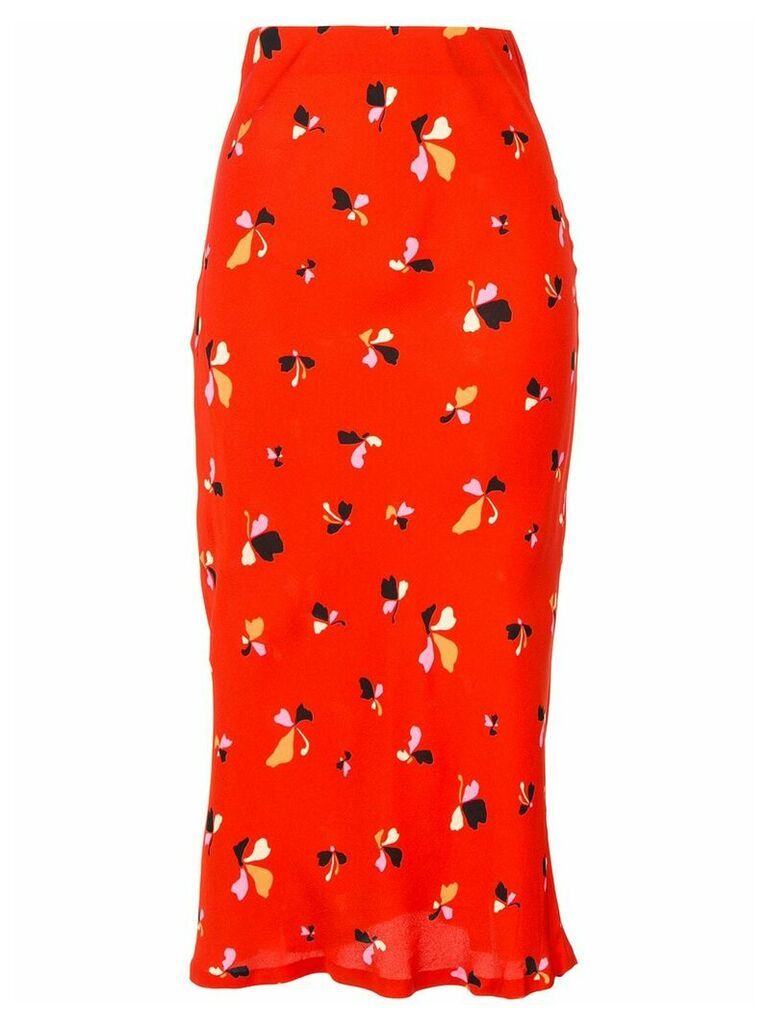 Rebecca Vallance abstract floral-print skirt - Red