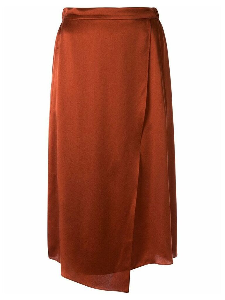 Vince asymmetric silk skirt - Brown