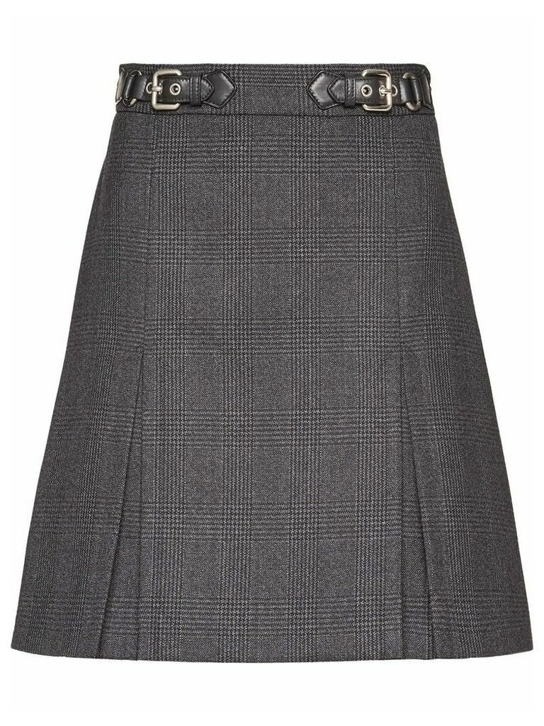 Miu Miu A-line checked skirt - Grey
