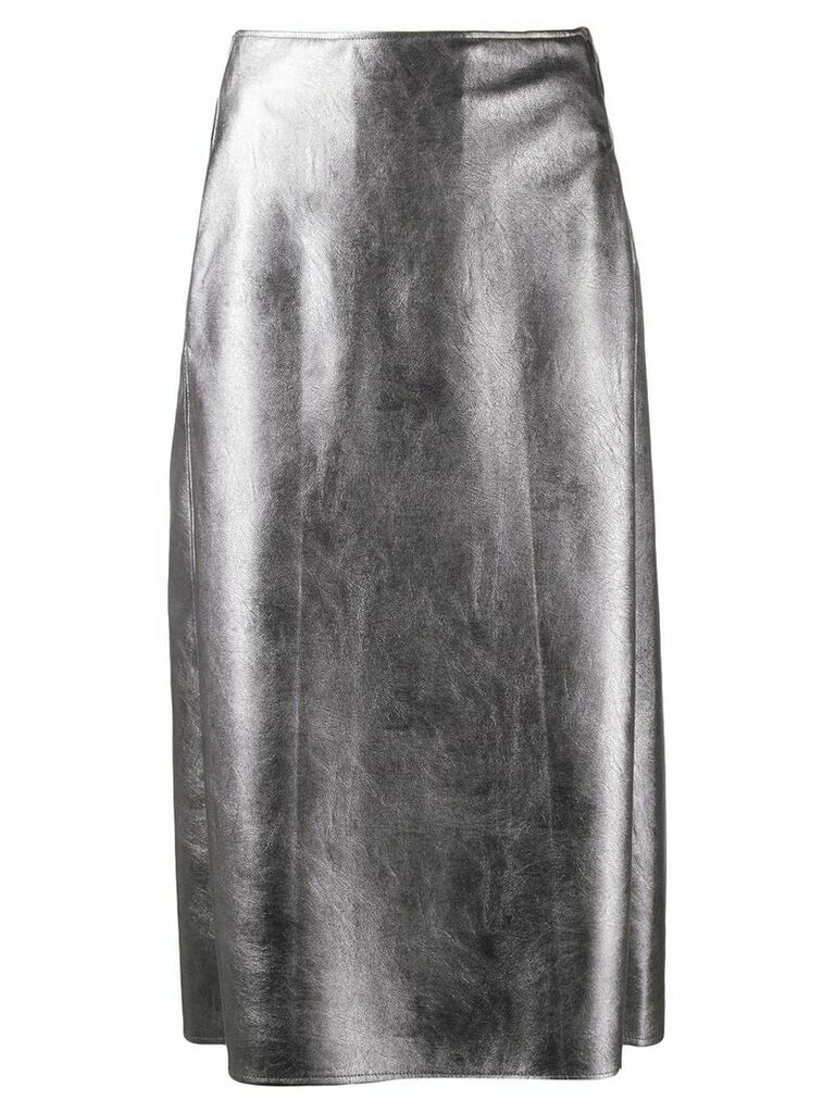 Incotex faux leather pencil skirt - Metallic