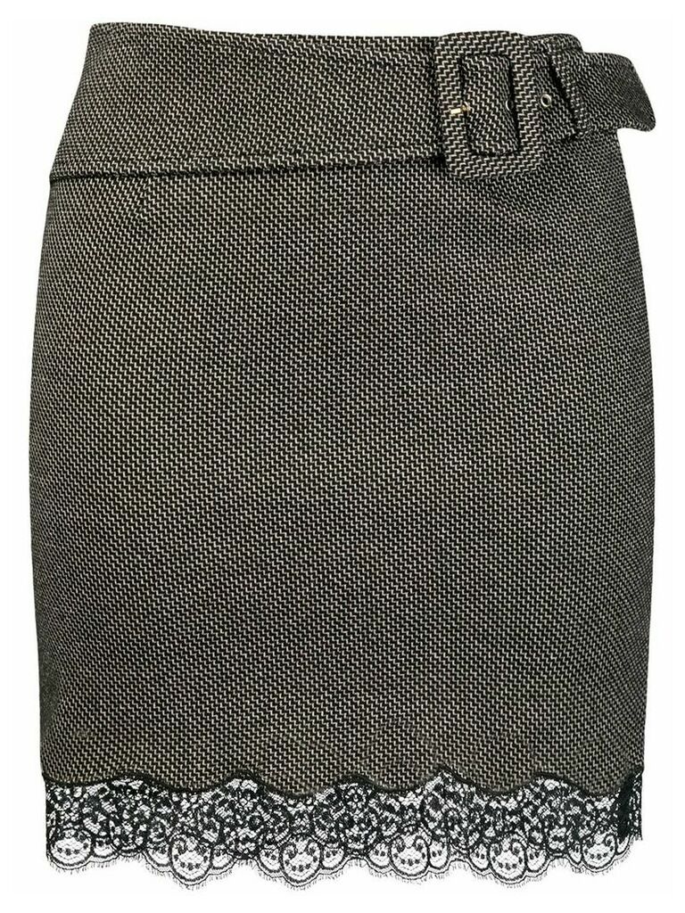 Patrizia Pepe lace detailing mini skirt - Black