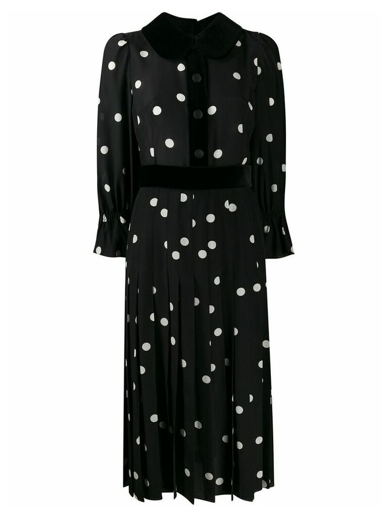 Dolce & Gabbana polka-dot print pleated dress - Black