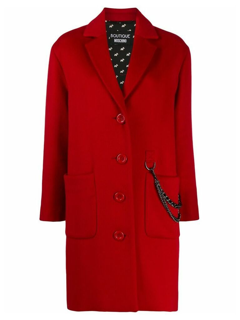 Boutique Moschino oversized button chain detail coat - Red
