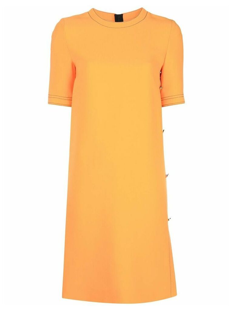Marni side buttoned short-sleeved dress - 00R10 SUN ORANGE