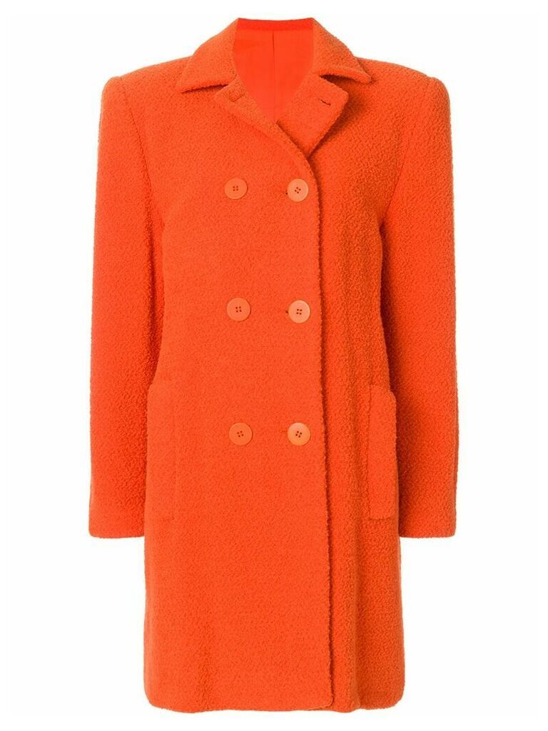 Stephen Sprouse Pre-Owned double breasted coat - ORANGE