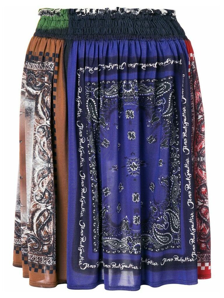 Jean Paul Gaultier Pre-Owned bandana print gathered skirt - Blue