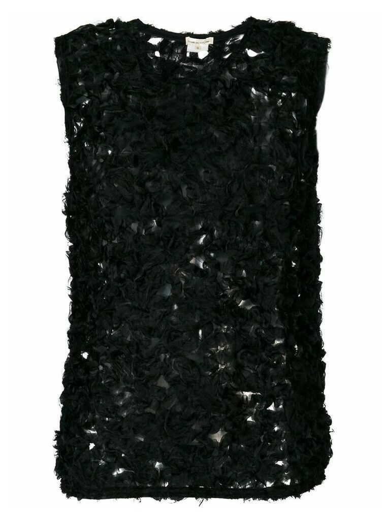 Comme Des Garçons Pre-Owned sheer knitted blouse - Black