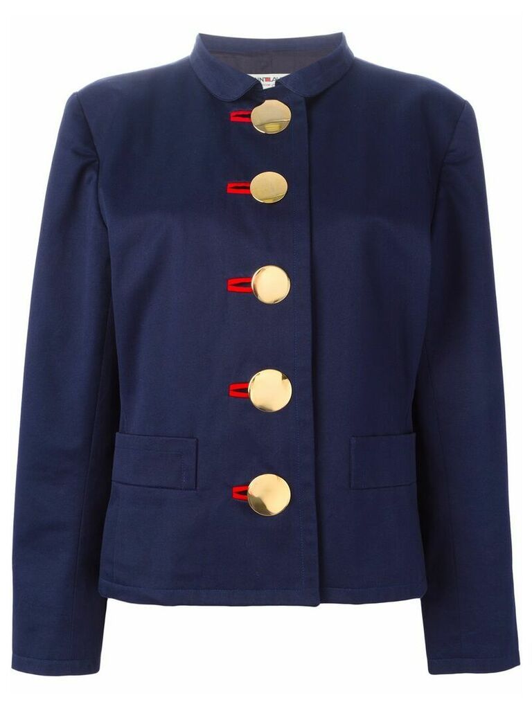 Yves Saint Laurent Pre-Owned oversized button fastening jacket - Blue